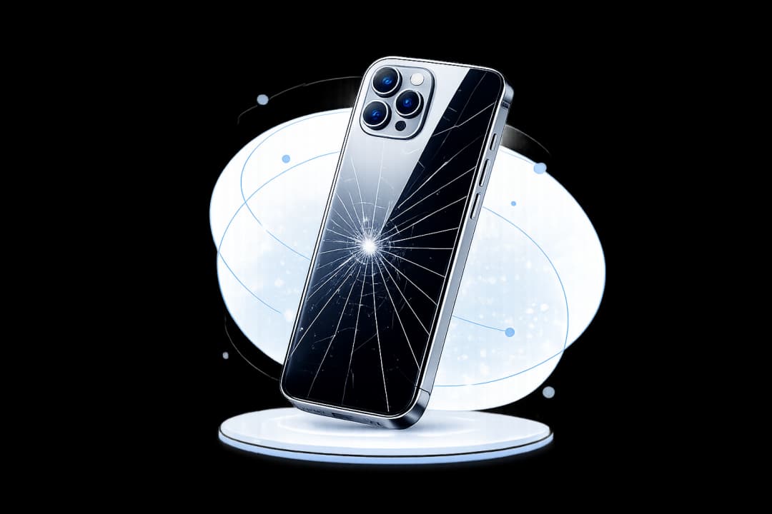 Smartphone mit beschädigtem Display