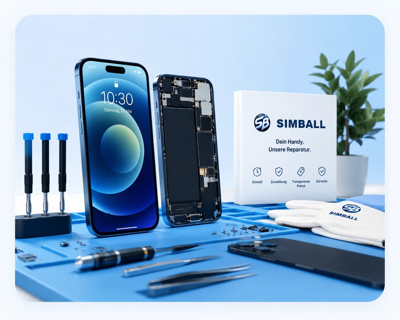 Reparatur und Qualitätskontrolle in der Simball Werkstatt